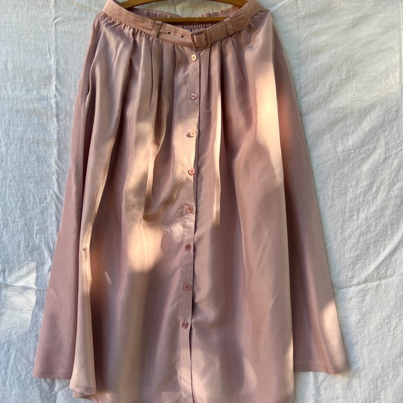 Silk Dusty Pink Skirt - Picture 3 of 6
